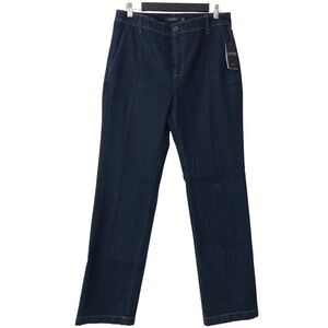 New! Lauren Ralph Lauren High Waist Straight Leg Denim Creased Trouser Jeans